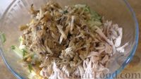 Салат "Гнездо" с курицей, грибами и корейской морковью