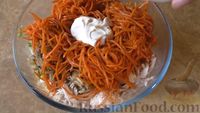 Салат "Гнездо" с курицей, грибами и корейской морковью