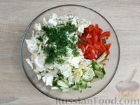 Салат из свежих овощей с мясом и жареной морковью